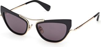 Max Mara MM0172 01A Womens Sunglasses Black Size 53