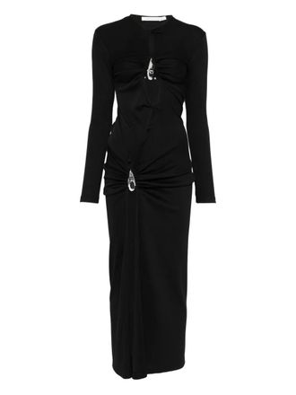 CHRISTOPHER ESBER crystal-pendant open-twist midi dress - Black