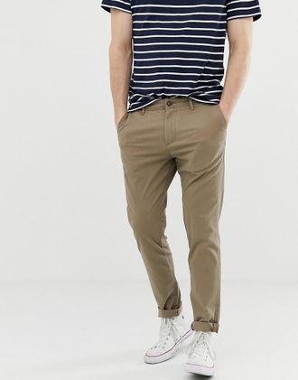 Jack & Jones Intelligence slim fit chinos in sand-Neutral