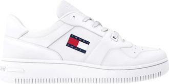 Tommy Jeans Witte Retro Basket Sneakers - Heren - Sneakers - Wit - 45 EU - Leer - Schoenen