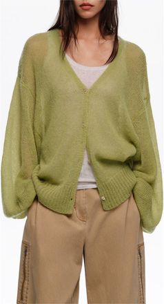 Bimba & Lola Mohair And Wool Long Cardigan in Green at Nordstrom, Size X-Small Eu