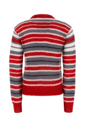 Marni Womens Embroidered Mohair Blend Sweater Neutralgrey Exterior: Nylon Wool Maglieria