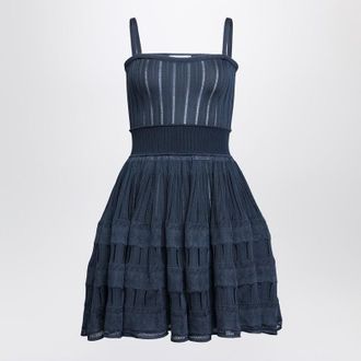 Alaia Dark Shiny Crinoline Knit Dress