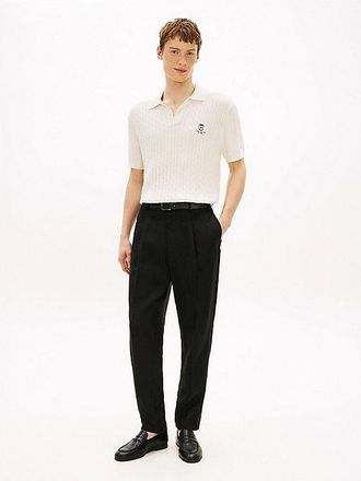 Tommy Hilfiger New York Label Tapered Leg Pure Linen Trousers