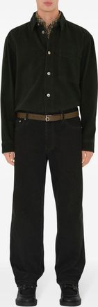 Burberry Mens 100% Cotton Comfortable Trousers - Black - Size 32 (Waist)