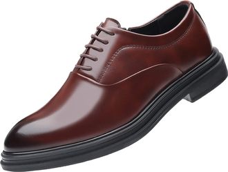 Generic Light Dress Shoes for Men, Mens Patent Leather Dress Shoe, Business Shoes Lace Up Formal Derbys Shoe Low Heel Loafers for Driving and Walking in Busin