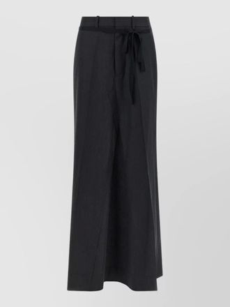 Maison Margiela wide leg trousers belt loops tie detail
