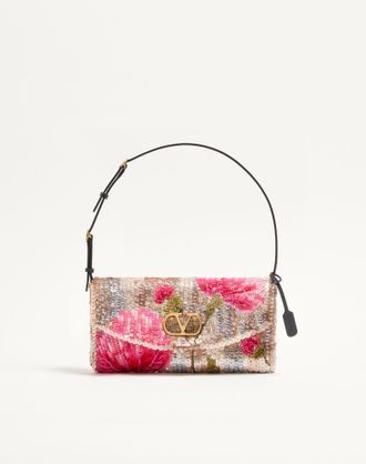 Valentino Garavani Valentino Garavani DeVain Small Embroidered Shoulder Bag Wo