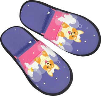 Generic Slippers For Women Dog Washes In A Pink Bath Slippers Casual Anti-Skid WomenS Slipper, For Travel, Home, Hotel, M