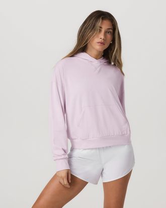 Vuori Clothing Halo Modern Pullover Hoodie | Lilac Breeze Heather | XS, Size Extra Small