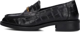Mexx Zwarte Loafers met Krokodillenprint voor Dames - Dames - Loafers - Zwart - 37 EU - Wol - Schoenen