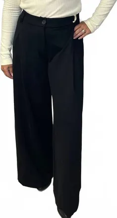 Democracy Ab Solution Pleated Wide Leg Trouser In Black