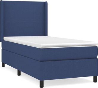vidaXL Vidaxl - Cama Box Spring Con Colch&oacute;n Tela Azul 90x200 Cm