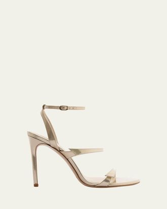 Alexandre Birman 100mm Tita Metallic Leather Sandals