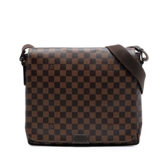 Louis Vuitton Pre-owned Womens Damier Ebene District Mm - Dark Brown Textile - One Size