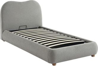 Vente-Unique Vente-unique - Letto con contenitore 90 x 190 cm Tessuto Grigio - vanari