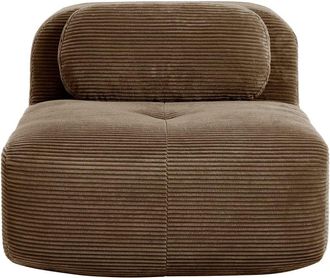 Urban Meuble Sill&oacute;n sof&aacute; individual sin reposabrazos de terciopelo corduroy marr&oacute;n