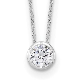 Diamond2Deal 14k White Gold 3/4 Ct Lab Grown Diamond Solitaire Slide Necklace 18 Clarity VS, Color D-E
