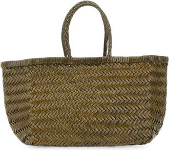 Dragon Diffusion Small Triple Jump Woven Leather Tote Bag