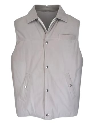 Brunello Cucinelli suede down gilet - men - Calf Suede/Goose Down/Goose Feather - 4XL - Neutrals