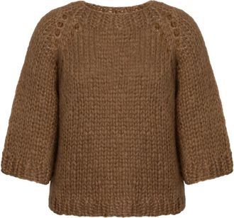 Dondup Ronde hals gebreid - Dames - Ronde hals truien - Bruin - M - Truien & Vesten