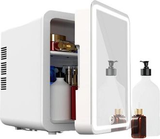 Trade Shop Trade Shop - Mini Specchio Trucco Frigorifero Portatile 4lt Con Luce Led Auto Casa Doppio Uso