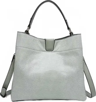 Jen & Co. Womens Tati Lizard Monogrammable Satchel Bag In Pale Teal