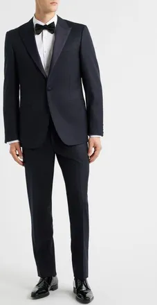 Canali Contemporary Regular Fit Navy Wool Blend Tuxedo at Nordstrom, Size 38 Us