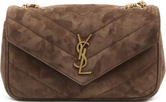 Saint Laurent Loulou kleine crossbodytas - Bruin