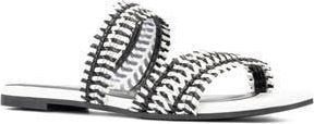 Fashion To Figure Pammy Sandal - Wide Width in Black/White at Nordstrom Rack, Size 7