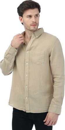 GANT Heren Linnen Normaal Overhemd (Beige)