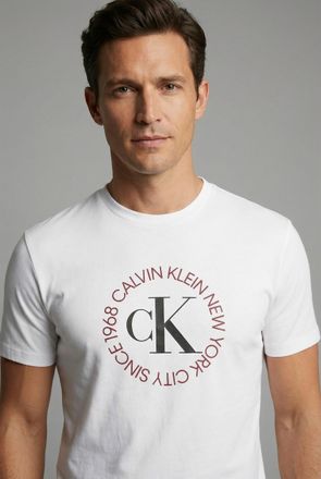 Calvin Klein Jeans T-Shirt CALVIN KLEIN JEANS, Herren, Gr. XXL, brilliant wei&szlig;, Web, Obermaterial: 100% Baumwolle, unifarben, regular fit normal, Rundhals, eingesetzt ab