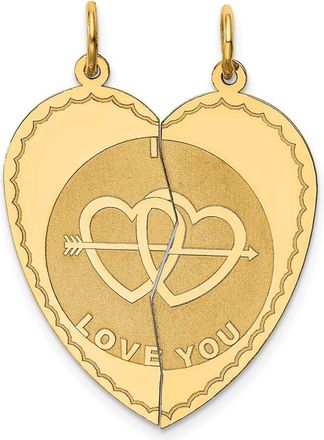 Diamond2Deal 14k Yellow Gold Break-apart I LOVE YOU Charm