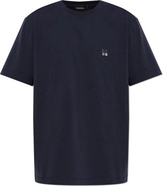 Dsquared2 Logo Applicatie T-shirt - Heren - T-shirts - Blauw - XL - Katoen - Tops