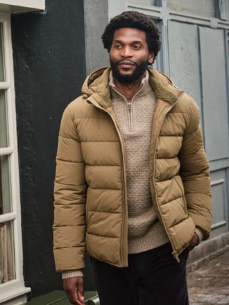 Fat Face FatFace Winkworth Olive Green Hooded Puffer Jacket