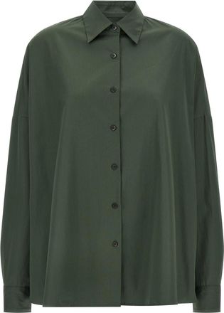 Dries Van Noten Green Oversized Solid Shirt