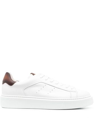 Doucal's calf -leather low-lop sneakers - White