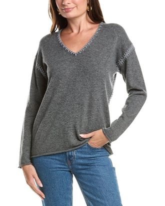 Johnny Was The Whipstitch V-Neck Cashmere Pullover