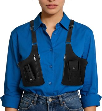 Generic Double Shoulder Armpit Bag - PVC Polyester | Underarm Shoulder Bag | Adjustable Anti-Theft Holster For Outdoor Sports, Travel, Hiking, Commuting, And 