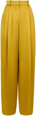 Nina Ricci satin straight trousers - women - Acetate/Viscose - 36 - Yellow