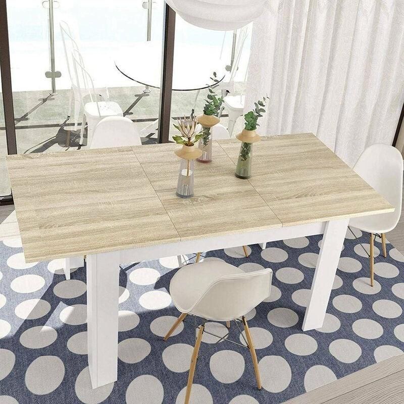 Table Extensible Casarola Chêne Nœuds | Console Ronde Transformable En Table Ovale 110-158cm - Idéale Salon/Salle à Manger