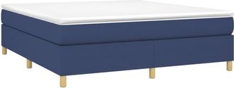 vidaXL Cama Box Spring Con Colch&oacute;n Tela Azul 160x200 Cm Vidaxl