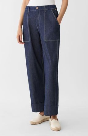 Lafayette 148 New York Highline Straight Leg Ankle Jeans in Shipyard Indigo at Nordstrom, Size 12