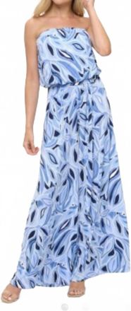 Ariella Printed With Belt Jumpsuit In Blue