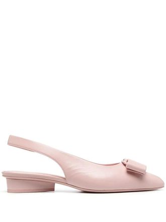 Ferragamo Ferragamo Bow-Detail Slingback Ballerina Shoes