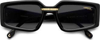 Carrera Victory 55mm Square Geometric Sunglasses in Black Gold/Grey at Nordstrom