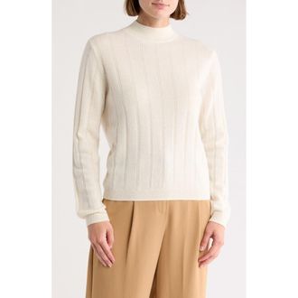 Bruno Magli Wide Rib Cashmere Sweater in Ivory at Nordstrom Rack, Size X-Large