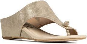 Donald J Pliner Toe Loop Wedge Sandal in Platino at Nordstrom Rack, Size 8.5