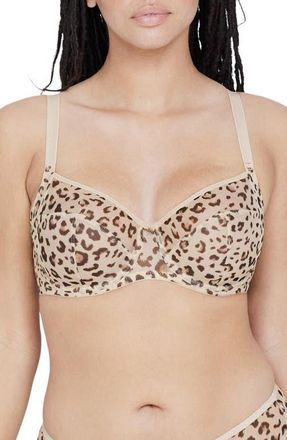 Skarlett Blue Spellbound Full Coverage Side Support Bra in Leo Leopard at Nordstrom, Size 34Ddd