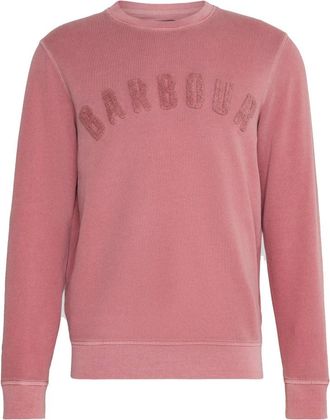 Barbour Washed Prep Logo Sweater met Ronde Hals - Heren - Sweatshirts - Roze - XL - Katoen - Hoodies & sweatvesten